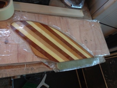  One side of the fin is fiberglassed. 