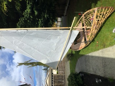  The sailing rig is test fit. 