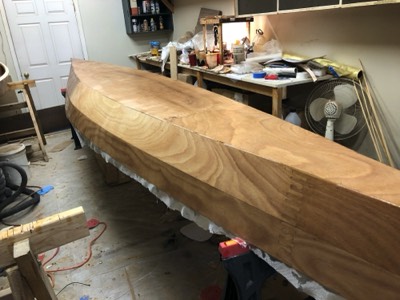  2/21/18 - The hull is fiberglassed. 