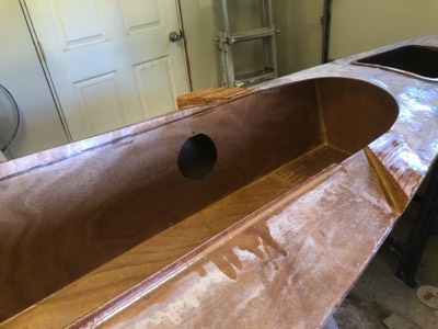  5/14/18 - The inside of the cockpit is sealed with epoxy. 