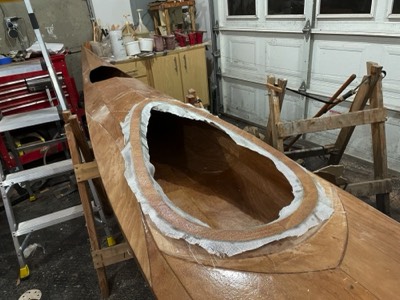  12/30/20 - The coaming lip is fiberglassed. 