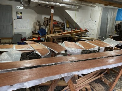  10/17/22 - The #3 panels and various parts are fiberglassed. 