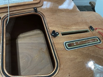  2/1/23 - Gaskets for the hatch and daggerboard slot plug are installed. 