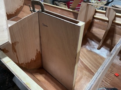  11/8/22 - The daggerboard trunk is test fit. 