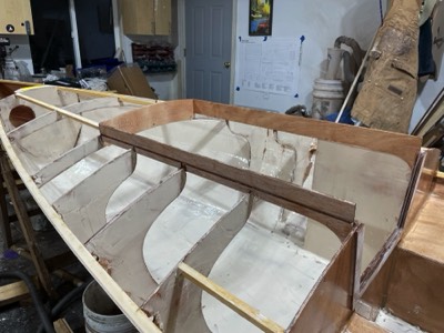  The cabin interior is sealed with epoxy with fairing filler. 