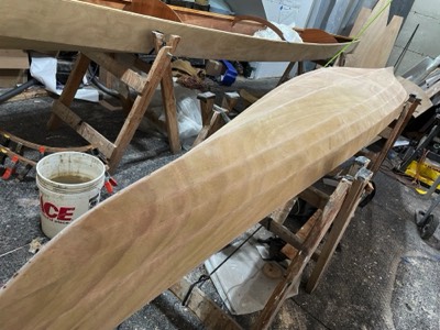  5/12/23 - The hull is sanded. 