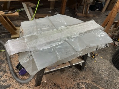  12/21/23 - The rudder has been shaped and is ready for fiberglass. 