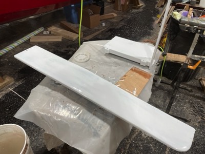  Flip side of rudder is painted. 