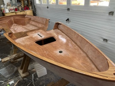  5/1/24 - The ralis are given a final fill coat of epoxy.  