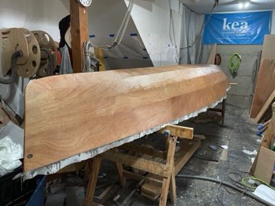  5/7/24 - The hull is fiberglassed. 