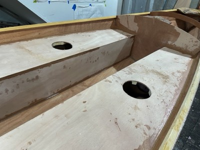  6/26/24 - Seat tops are filleted and holes for hatches are cut.  