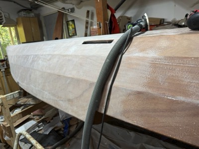  4/23/25 - The hull is partially sanded. 