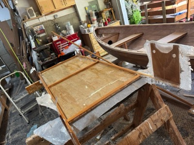  4/25/25 - Solar panel mount is epoxy coated and fiberglassed. 
