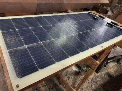  4/29/25 - Solar panel is test fit on holder.  