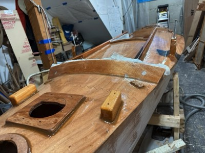  4/30/25 - Splash guard is fiberglassed in place.  