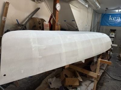  Primer is applied to the hull.  
