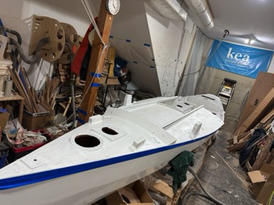  5/13/25 - The deck and cockpit are primed.  