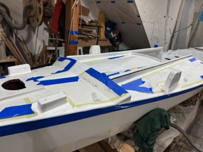  White sections on forward deck. 