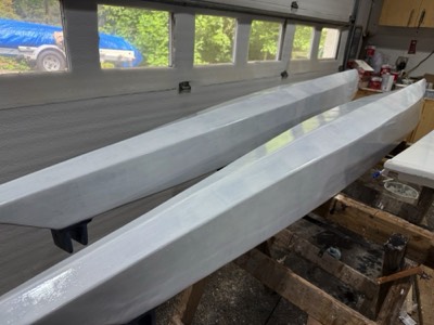 First coat of white paint.  