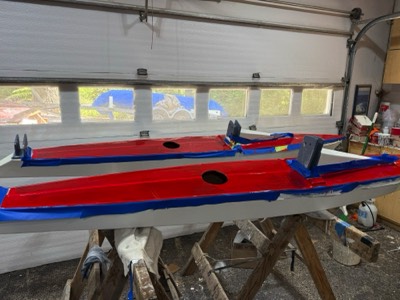  5/27/25 - Red paint is applied to the amas.  