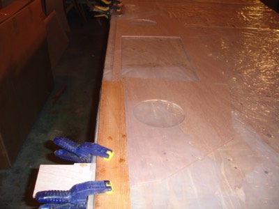  1/25/11 - Small parts of bulkhead 10 are glued in place.  