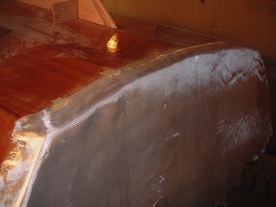  Outside of the transom is ready for epoxy. 