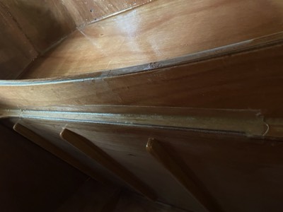  3/28/22 - The underside of the galley shelf and cabin shelf is reinforced. 