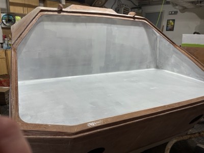  Galley area is given a coat of primer.  